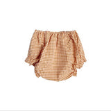 Girls Vintage Cotton Knit Ruffles Lace Edge Short