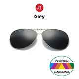 Oversized Driving Polarized Alloy Aviation Pilot Clip on Sunglasses