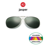 Oversized Driving Polarized Alloy Aviation Pilot Clip on Sunglasses
