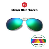 Oversized Driving Polarized Alloy Aviation Pilot Clip on Sunglasses
