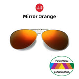 Oversized Driving Polarized Alloy Aviation Pilot Clip on Sunglasses