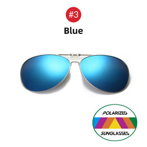 Oversized Driving Polarized Alloy Aviation Pilot Clip on Sunglasses