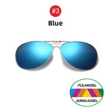 Oversized Driving Polarized Alloy Aviation Pilot Clip on Sunglasses