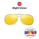 Oversized Driving Polarized Alloy Aviation Pilot Clip on Sunglasses