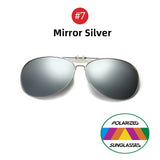 Oversized Driving Polarized Alloy Aviation Pilot Clip on Sunglasses