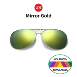 Oversized Driving Polarized Alloy Aviation Pilot Clip on Sunglasses