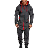 Men's Zipper Hoodie One-piece Garment Pajama Playsuit