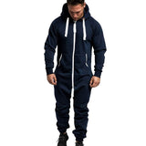 Men's Zipper Hoodie One-piece Garment Pajama Playsuit