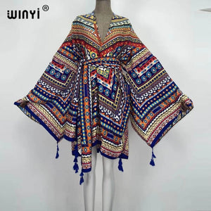 Boho Maxi Batwing Sleeve Robe
